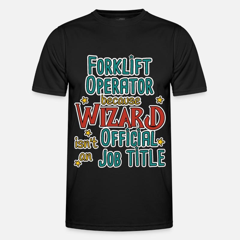 Forklift Operator Wizard - Männer Funktions-T-Shirt - Schwarz