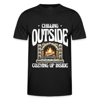 Chilling outside, cosy inside, wintry - Men's Functional T-Shirt - black - Front - AI Model Male 178 dark (178cm)