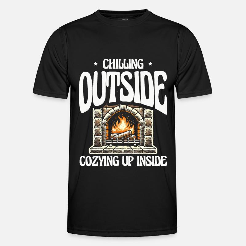 Chilling outside, cosy inside, wintry - Men's Functional T-Shirt - black
