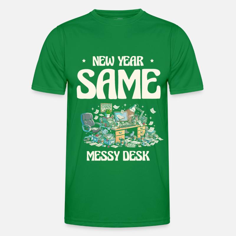 New Year Same Messy Desk Men's Functional T-Shirt