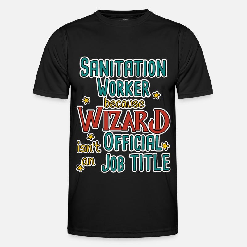 Sanitation worker Wizard - Men's Functional T-Shirt - black
