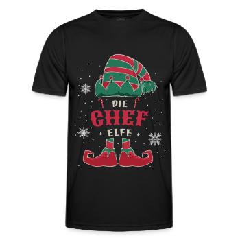 The Elf Christmas Outfit Family Christmas - Men's Functional T-Shirt - black - Front - AI Model Male 178 dark (178cm)
