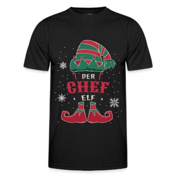 Elf Christmas Outfit Family Christmas - Men's Functional T-Shirt - black - Front - AI Model Male 178 dark (178cm)