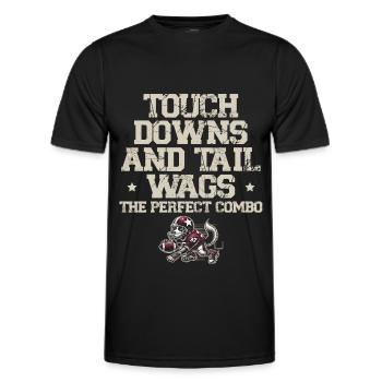 Touchdowns Und Tailwags, Die Kombination, Fußball - Männer Funktions-T-Shirt - Schwarz - Vorne - AI Model Male 178 dark (178cm)