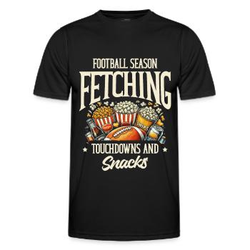 Fußballsaison Touchdowns Und Snacks Hundeliebhaber - Männer Funktions-T-Shirt - Schwarz - Vorne - AI Model Male 178 dark (178cm)