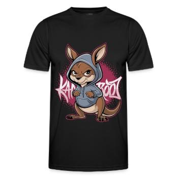 Känguru Kangaroo Australische Tiere - Männer Funktions-T-Shirt - Schwarz - Vorne - AI Model Male 178 dark (178cm)