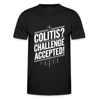 Colitis? Challenge Accepted! – Motivating IBD D - Men's Functional T-Shirt - black - Front - AI Model Male 178 dark (178cm)