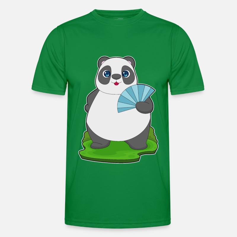 Panda Handheld Fan Men's Functional T-Shirt