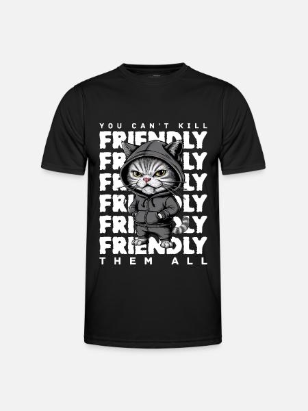 Genervte Katze Lustiges Katzen-Design Spruch - Männer Funktions-T-Shirt - Schwarz