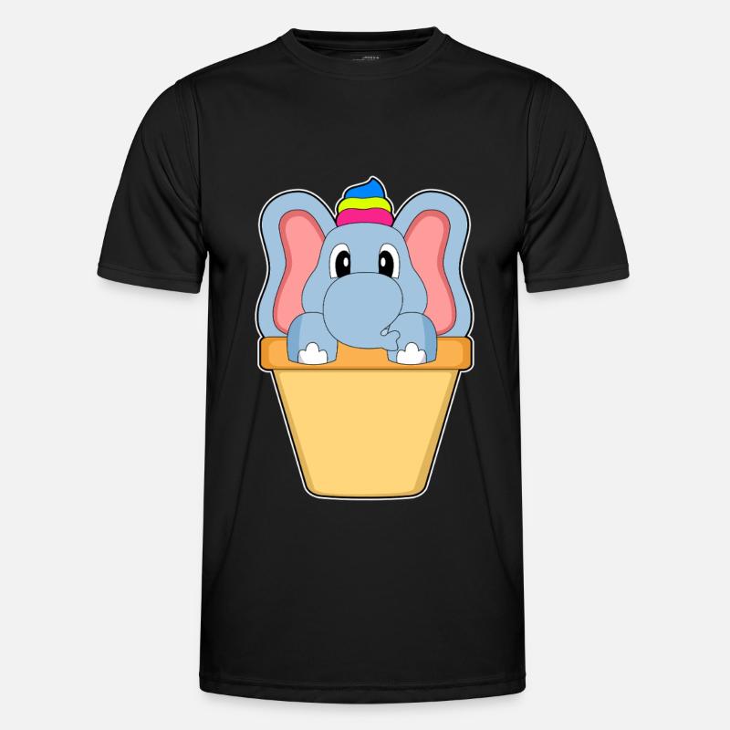 Elephant Waffle Cream - Men's Functional T-Shirt - black