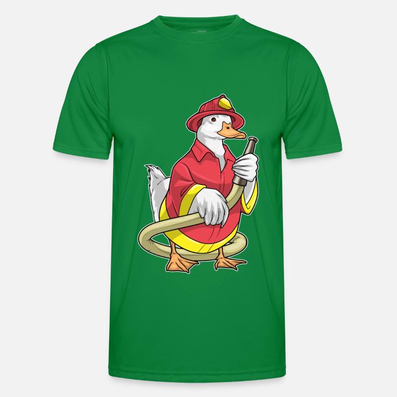 Duck Firefighter Fire Hose Fire Brigade Men's Functional T-Shirt