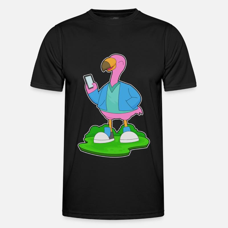 Flamingo Mobile Phone - Men's Functional T-Shirt - black
