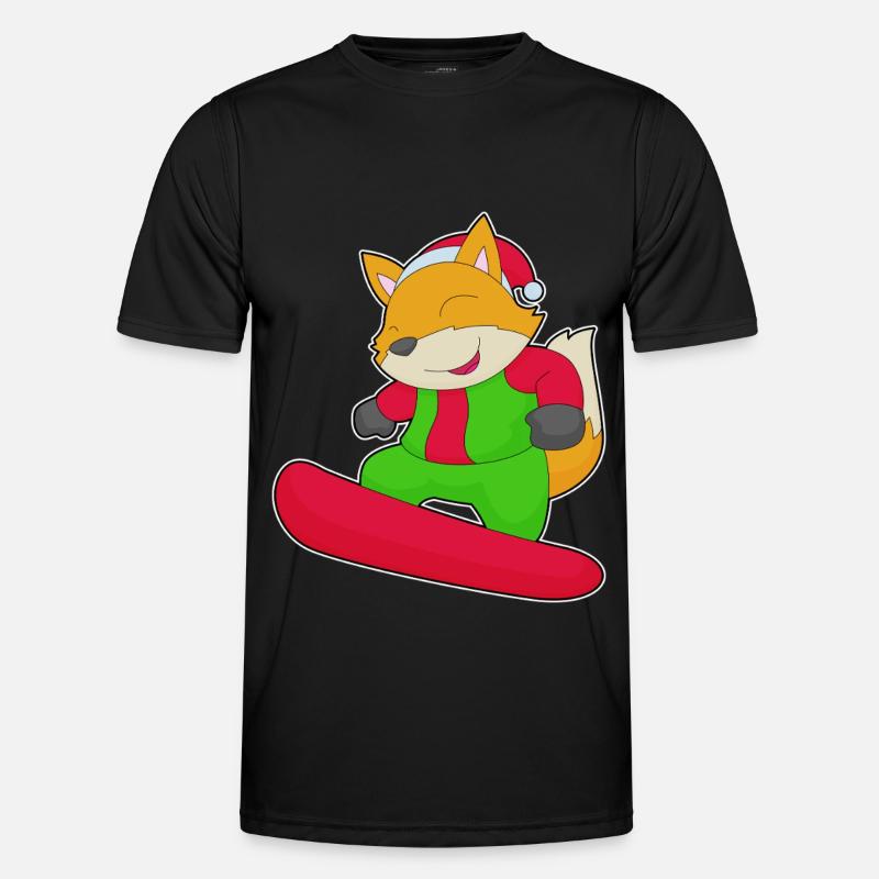 Fox Christmas Snowboard - Men's Functional T-Shirt - black