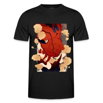 Floral Oni - T-shirt sport Homme - noir - Devant - AI Model Male 178 dark (178cm)