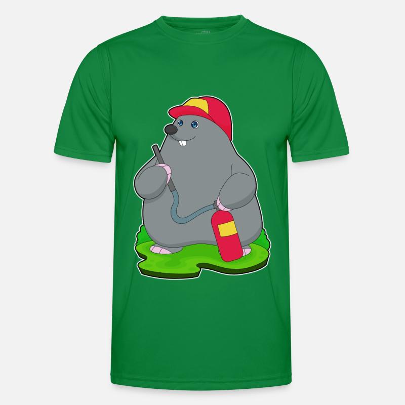 Mole Firefighter Fire Extinguisher Men's Functional T-Shirt