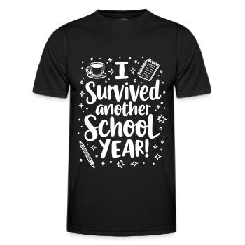 I Survived Another School Year – Lehrer Schüler - Männer Funktions-T-Shirt - Schwarz - Vorne - AI Model Male 178 dark (178cm)