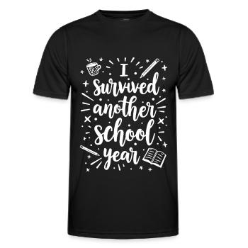 I Survived Another School Year – Lehrer Schüler - Männer Funktions-T-Shirt - Schwarz - Vorne - AI Model Male 178 dark (178cm)