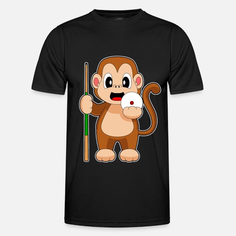 Affe Billiard Queue - Männer Funktions-T-Shirt - Schwarz