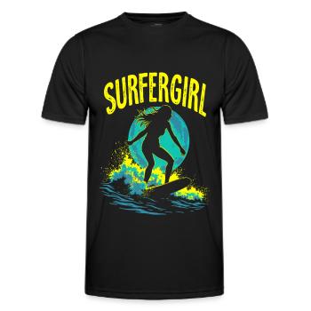 Surfer Girl Surfer Surfing Surfing Surfer - Men's Functional T-Shirt - black - Front - AI Model Male 178 dark (178cm)