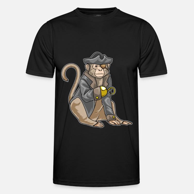 Monkey Pirate Hook Hand - Men's Functional T-Shirt - black