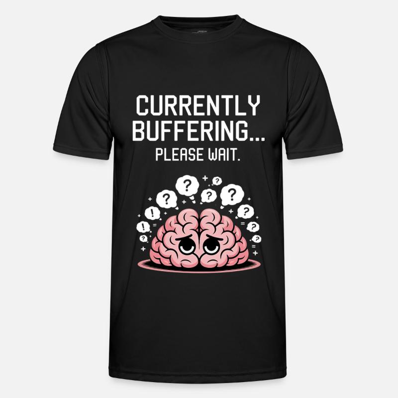 Funny Brain Thinking Saying - Men's Functional T-Shirt - black