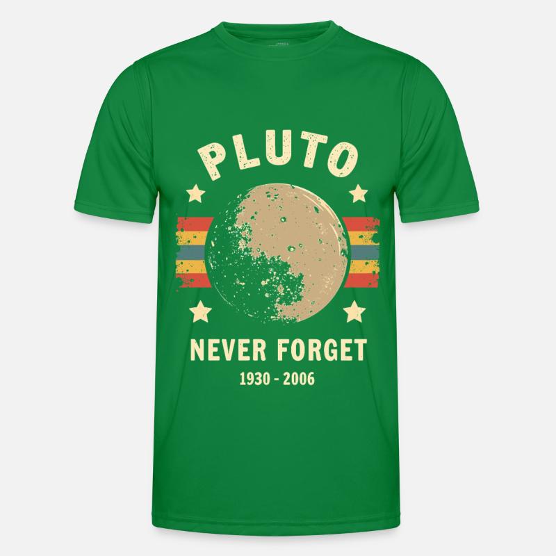 Pluto Never Forget – Retro Space Männer Funktions-T-Shirt