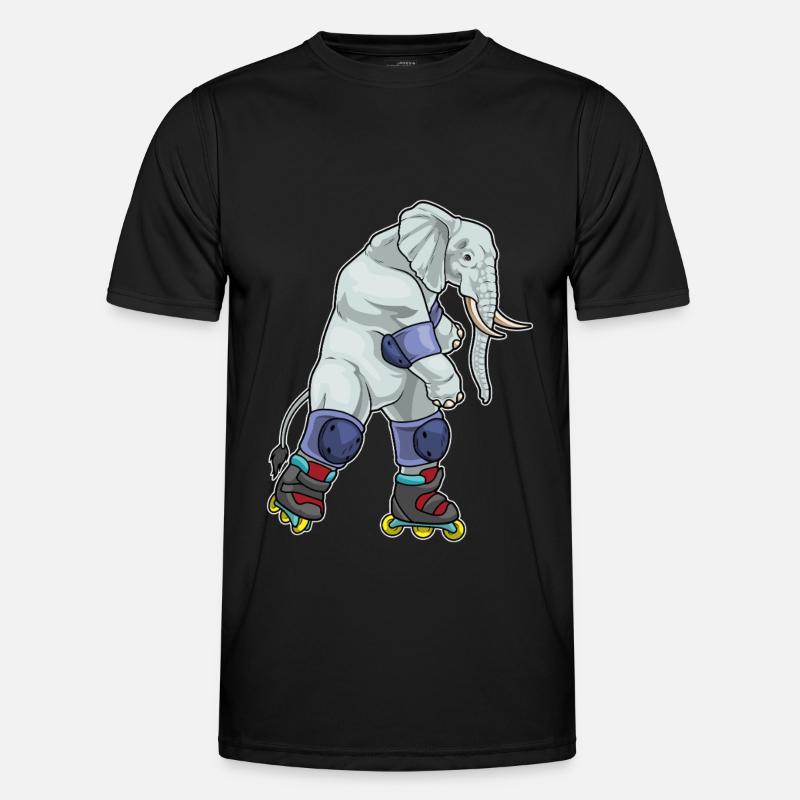Elefant Inline skating Inline skates - Männer Funktions-T-Shirt - Schwarz