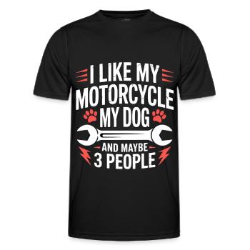 Hund Motorrad Sarkasmus Hunde Spruch - Männer Funktions-T-Shirt - Schwarz - Vorne - AI Model Male 178 dark (178cm)