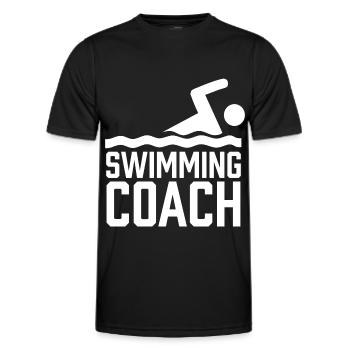 Swimming Coach Swimming Swimming Course Swimming Instructor - Men's Functional T-Shirt - black - Front - AI Model Male 178 dark (178cm)