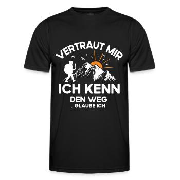 Wandern Vertrau mir ich kenne den Weg - Männer Funktions-T-Shirt - Schwarz - Vorne - AI Model Male 178 dark (178cm)