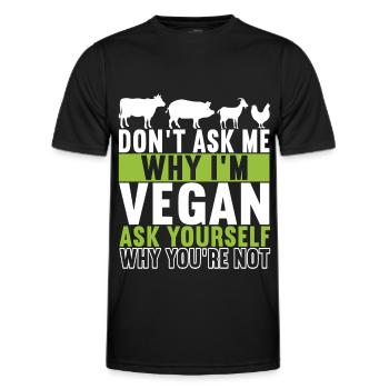 Vegan Vegetarier - Männer Funktions-T-Shirt - Schwarz - Vorne - AI Model Male 178 dark (178cm)