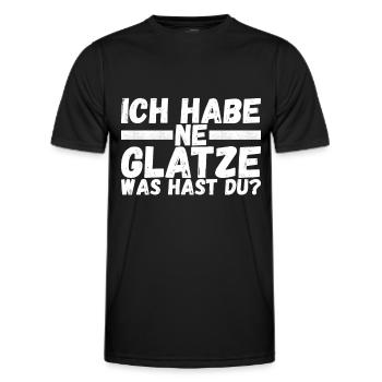 Glatze Glatzkopf - Männer Funktions-T-Shirt - Schwarz - Vorne - AI Model Male 178 dark (178cm)
