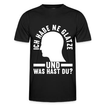 Glatze Glatzkopf - Männer Funktions-T-Shirt - Schwarz - Vorne - AI Model Male 178 dark (178cm)