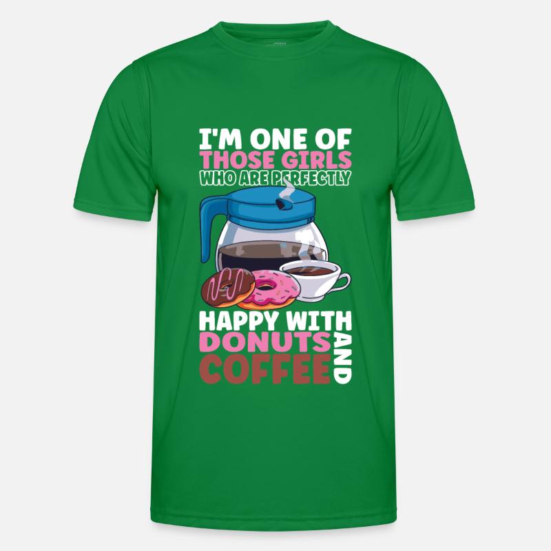 Kaffee Donuts Männer Funktions-T-Shirt