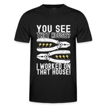 Electrician Electronics Technician - Men's Functional T-Shirt - black - Front - AI Model Male 178 dark (178cm)