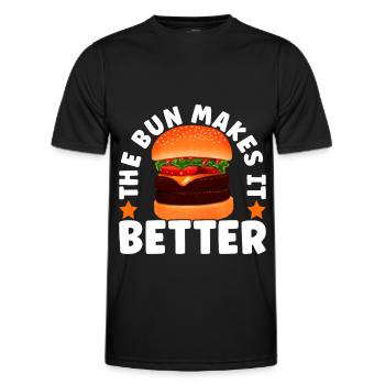 Burger Restauration rapide - T-shirt sport Homme - noir - Devant - AI Model Male 178 dark (178cm)