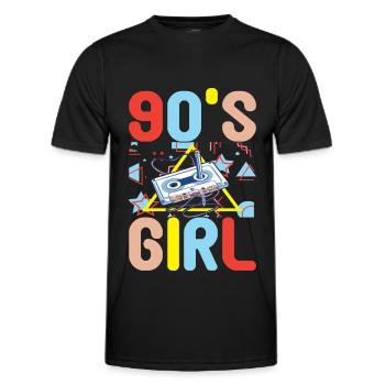 90s 90s 90s Party - Men's Functional T-Shirt - black - Front - AI Model Male 178 dark (178cm)