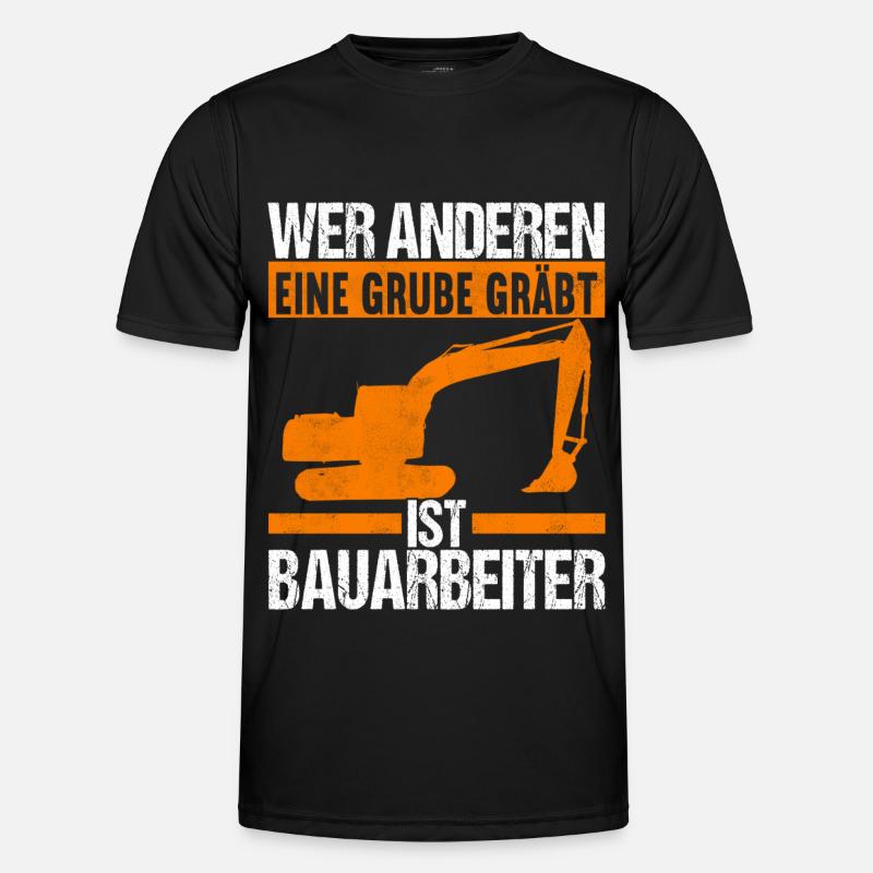 Baustelle Bagger Baggerfahrer - Männer Funktions-T-Shirt - Schwarz