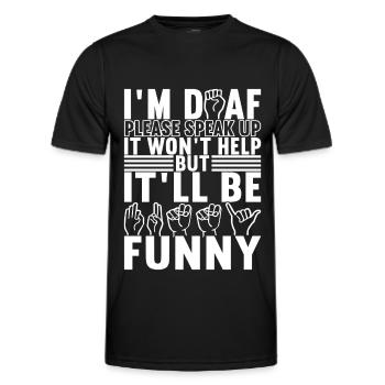 Sourds sourds muets sourds - T-shirt sport Homme - noir - Devant - AI Model Male 178 dark (178cm)