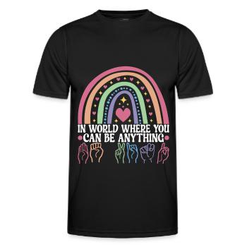Deaf Deaf Mute Deaf - Men's Functional T-Shirt - black - Front - AI Model Male 178 dark (178cm)