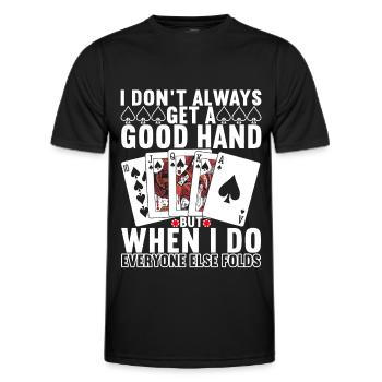 Poker Joueur de poker Casino - T-shirt sport Homme - noir - Devant - AI Model Male 178 dark (178cm)