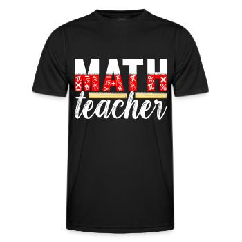 Mathe Mathelehrer - Männer Funktions-T-Shirt - Schwarz - Vorne - AI Model Male 178 dark (178cm)