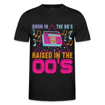 90s 90s 90s Party - Men's Functional T-Shirt - black - Front - AI Model Male 178 dark (178cm)