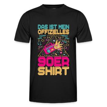 90s 90s 90s Party - Men's Functional T-Shirt - black - Front - AI Model Male 178 dark (178cm)