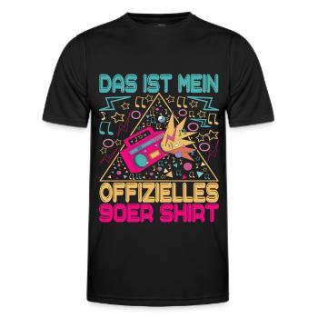90s 90s 90s Party - Men's Functional T-Shirt - black - Front - AI Model Male 178 dark (178cm)