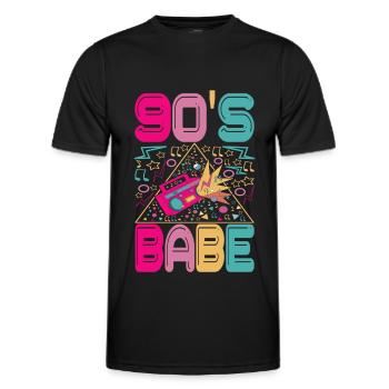 90s 90s 90s Party - Men's Functional T-Shirt - black - Front - AI Model Male 178 dark (178cm)