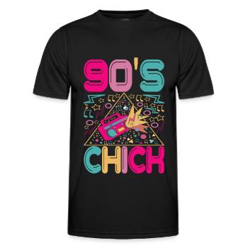 90s 90s 90s Party - Men's Functional T-Shirt - black - Front - AI Model Male 178 dark (178cm)