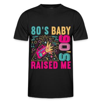 90s 90s 90s Party - Men's Functional T-Shirt - black - Front - AI Model Male 178 dark (178cm)