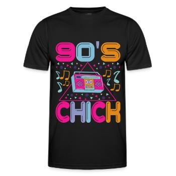 90s 90s 90s Party - Men's Functional T-Shirt - black - Front - AI Model Male 178 dark (178cm)