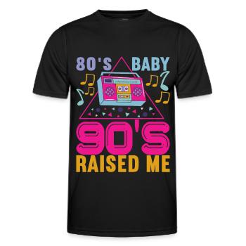 90s 90s 90s Party - Men's Functional T-Shirt - black - Front - AI Model Male 178 dark (178cm)